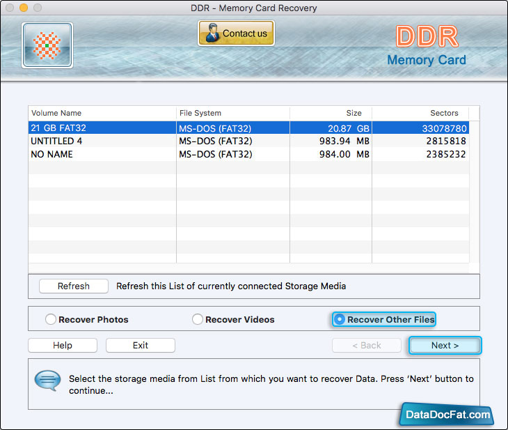 DDR Memory Card Data Recovery Software for Mac